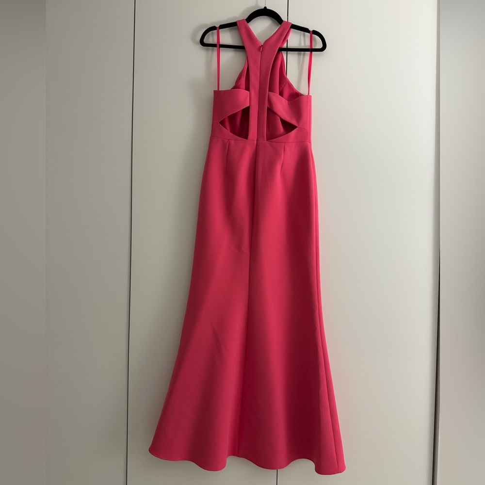 Hot Pink Cutout Halter Maxi Dress - Picture 4 of 5